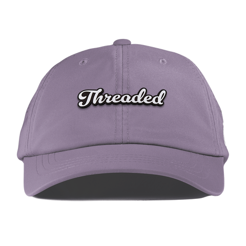 Threaded Script Performance Dad Hat Purple