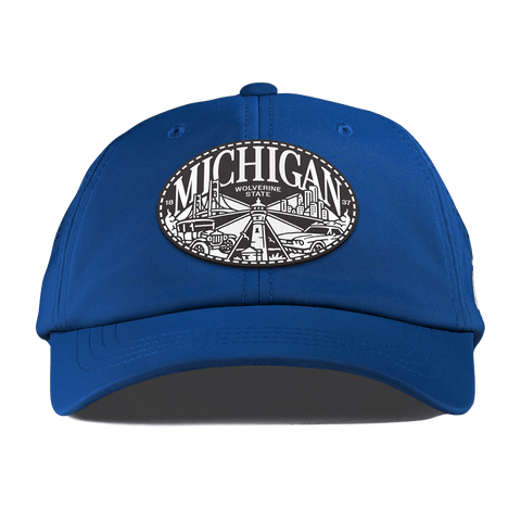 Michigan Traveler Performance Dad Hat Royal