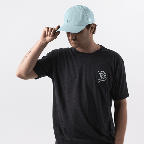 Bare Performance Dad Hat On Body Sky Blue