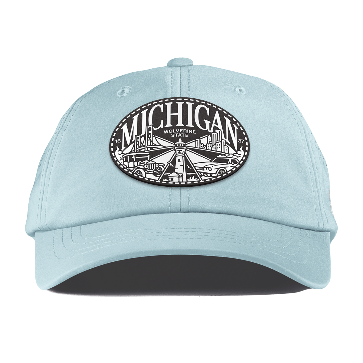 Michigan Traveler Performance Dad Hat Sky Blue
