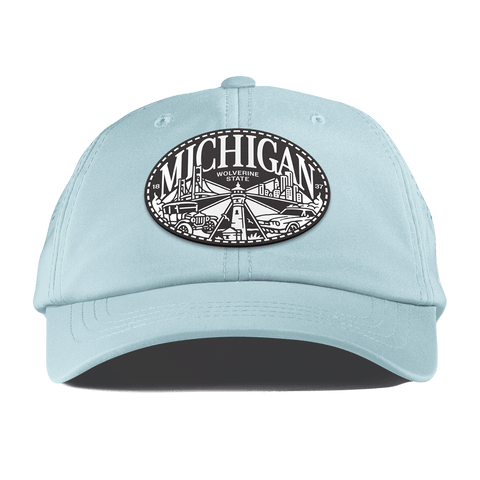 Michigan Traveler Performance Dad Hat Sky Blue