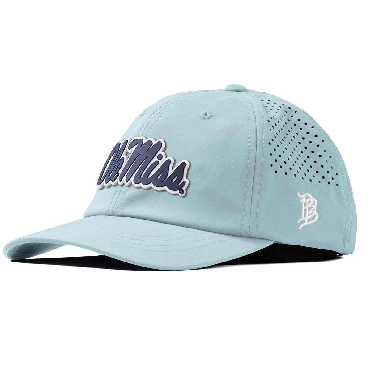 University of Mississippi "Ole Miss Navy Script" Performance Dad Hat Sky Blue