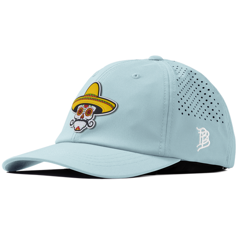 Sombrero Skull PVC Performance Dad Hat Sky Blue