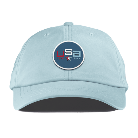 USA 250 Performance Dad Hat Sky Blue