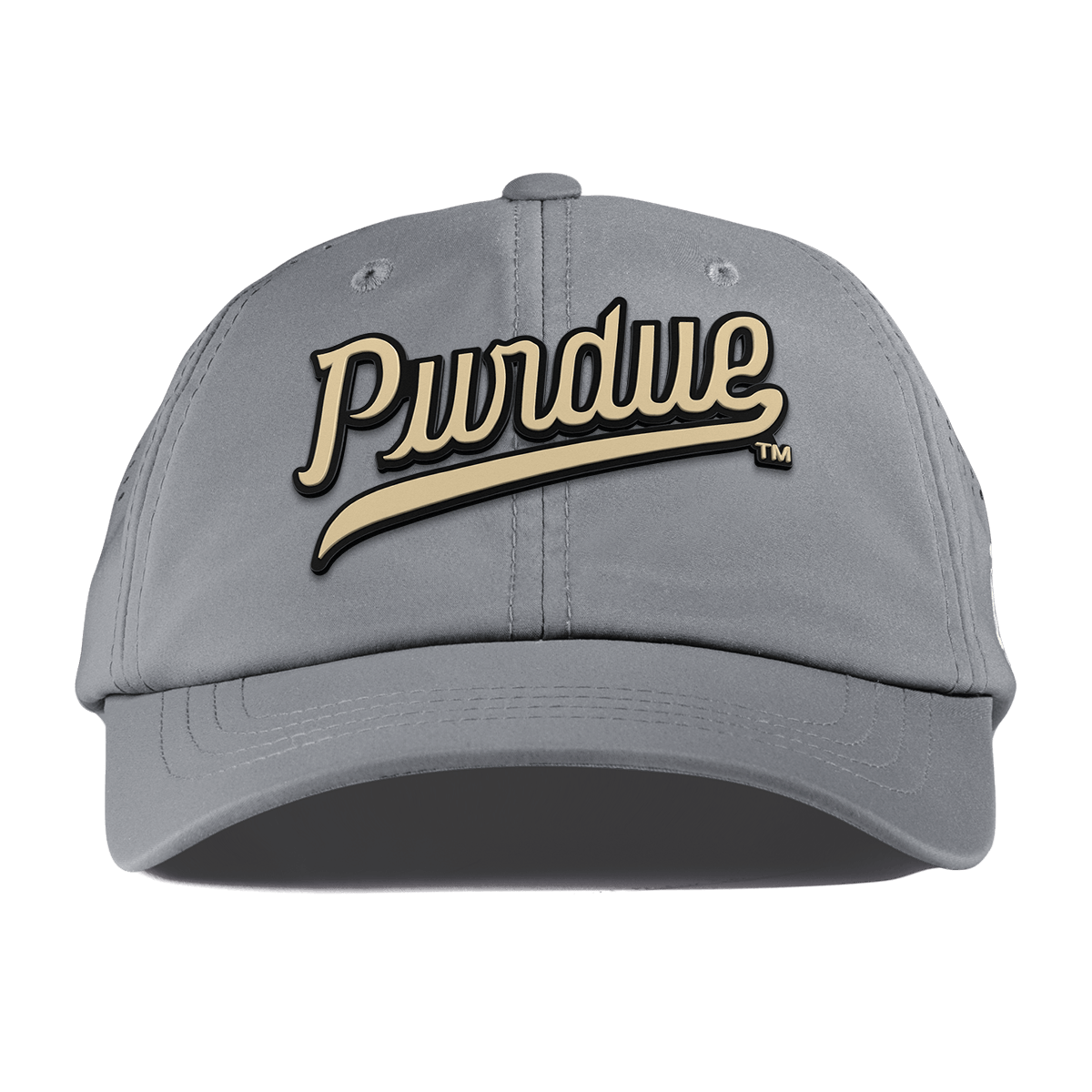 Purdue University "Purdue Script Gold" Performance Dad Hat Slate