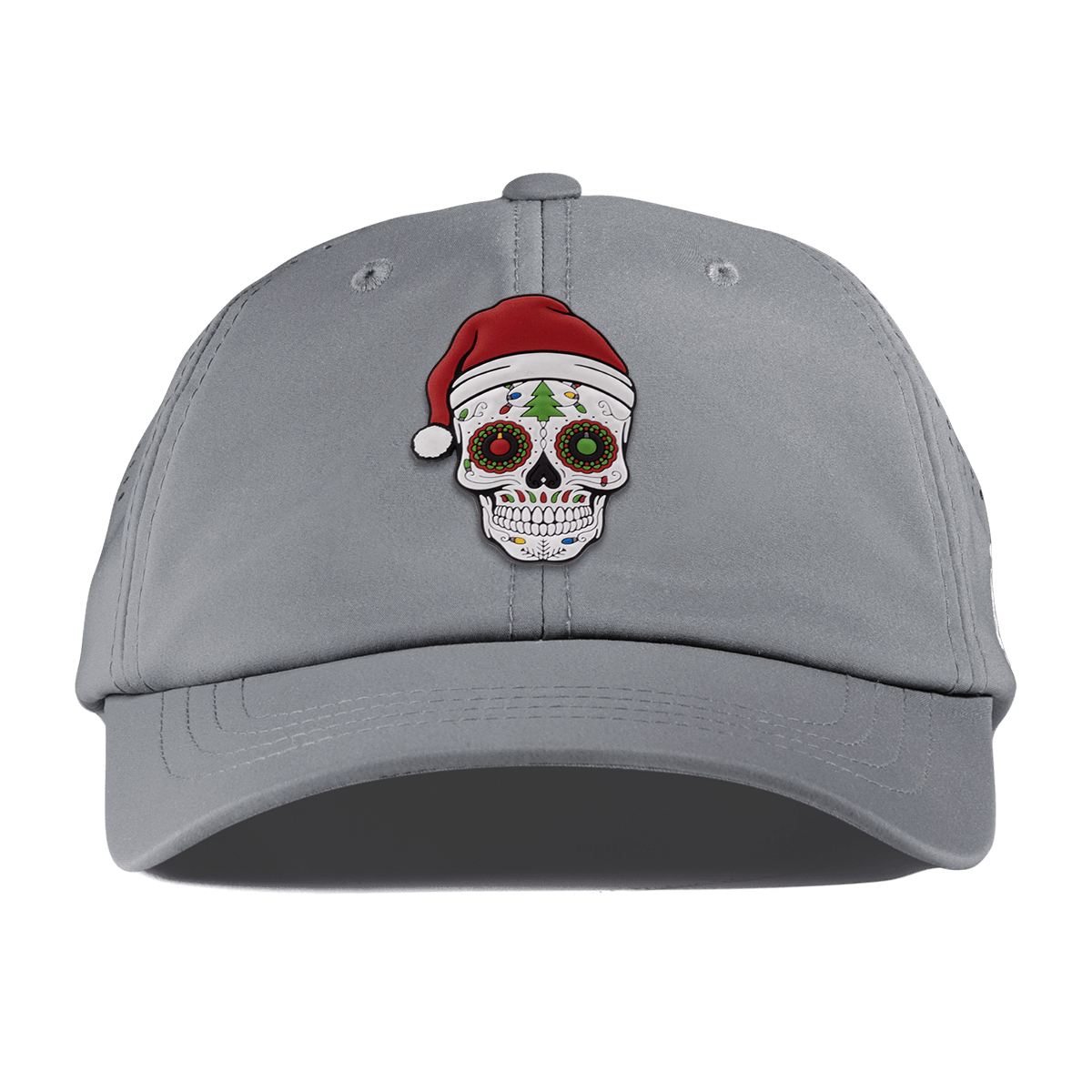 Santa Skull PVC Performance Dad Hat Slate