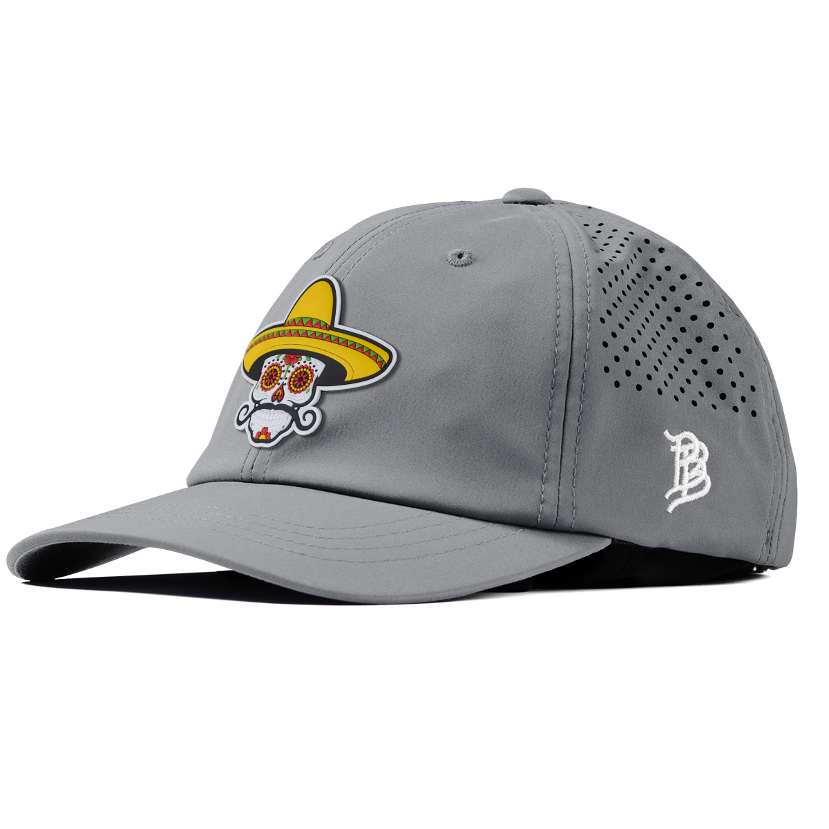 Sombrero Skull PVC Performance Dad Hat Slate