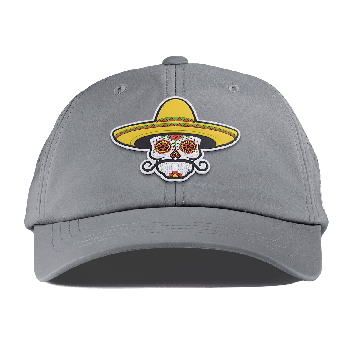 Sombrero Skull PVC Performance Dad Hat Slate