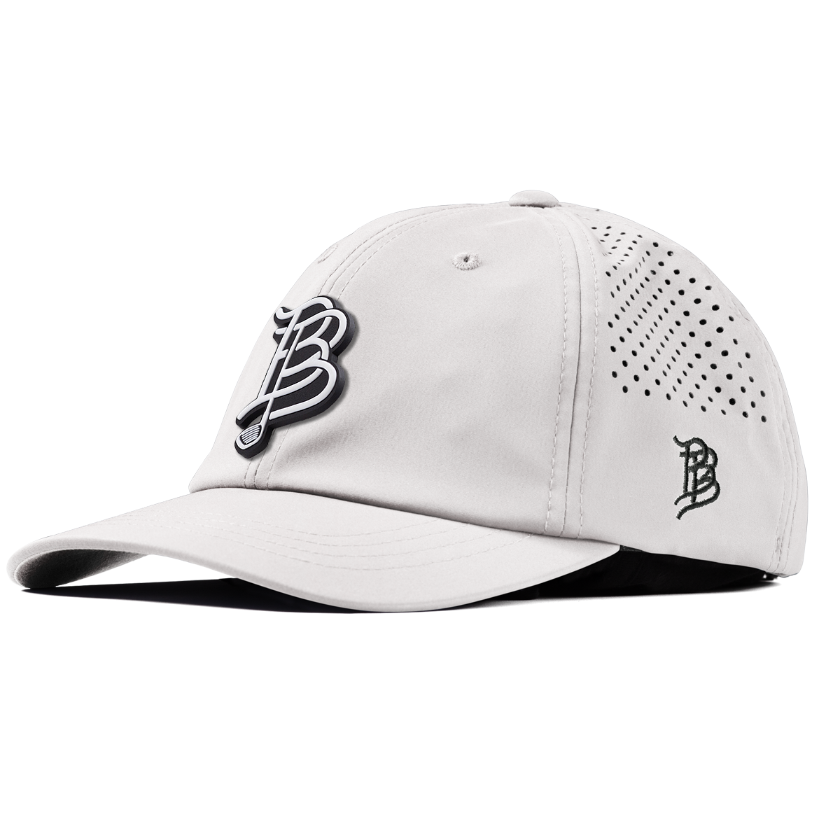 BB Golf Cutout PVC Performance Dad Hat White