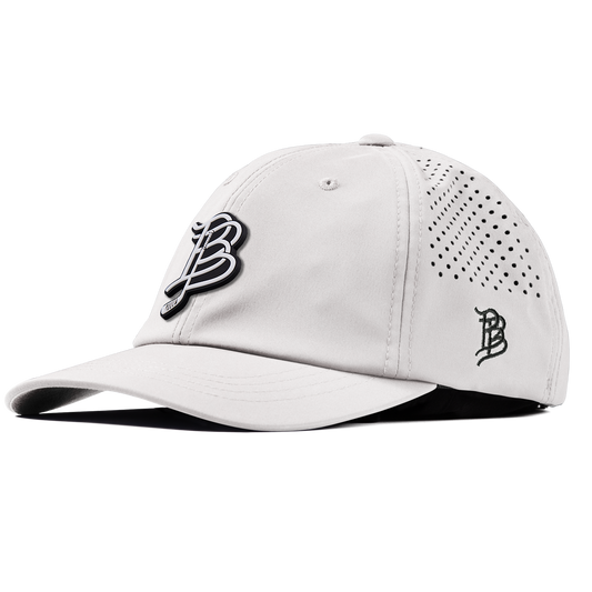 BB Hockey Cutout PVC Performance Dad Hat White