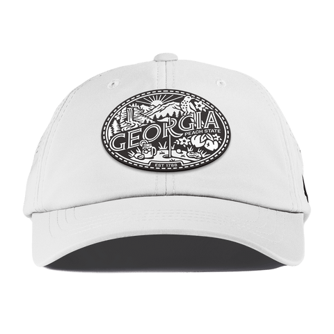 Georgia Traveler Performance Dad Hat White