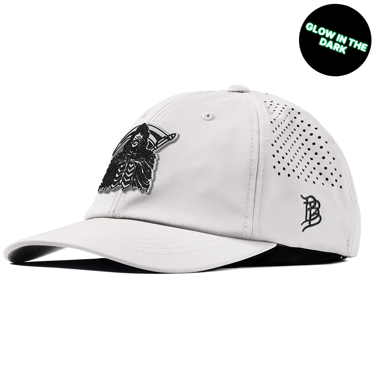 Grim Reaper Glow Performance Dad Hat White