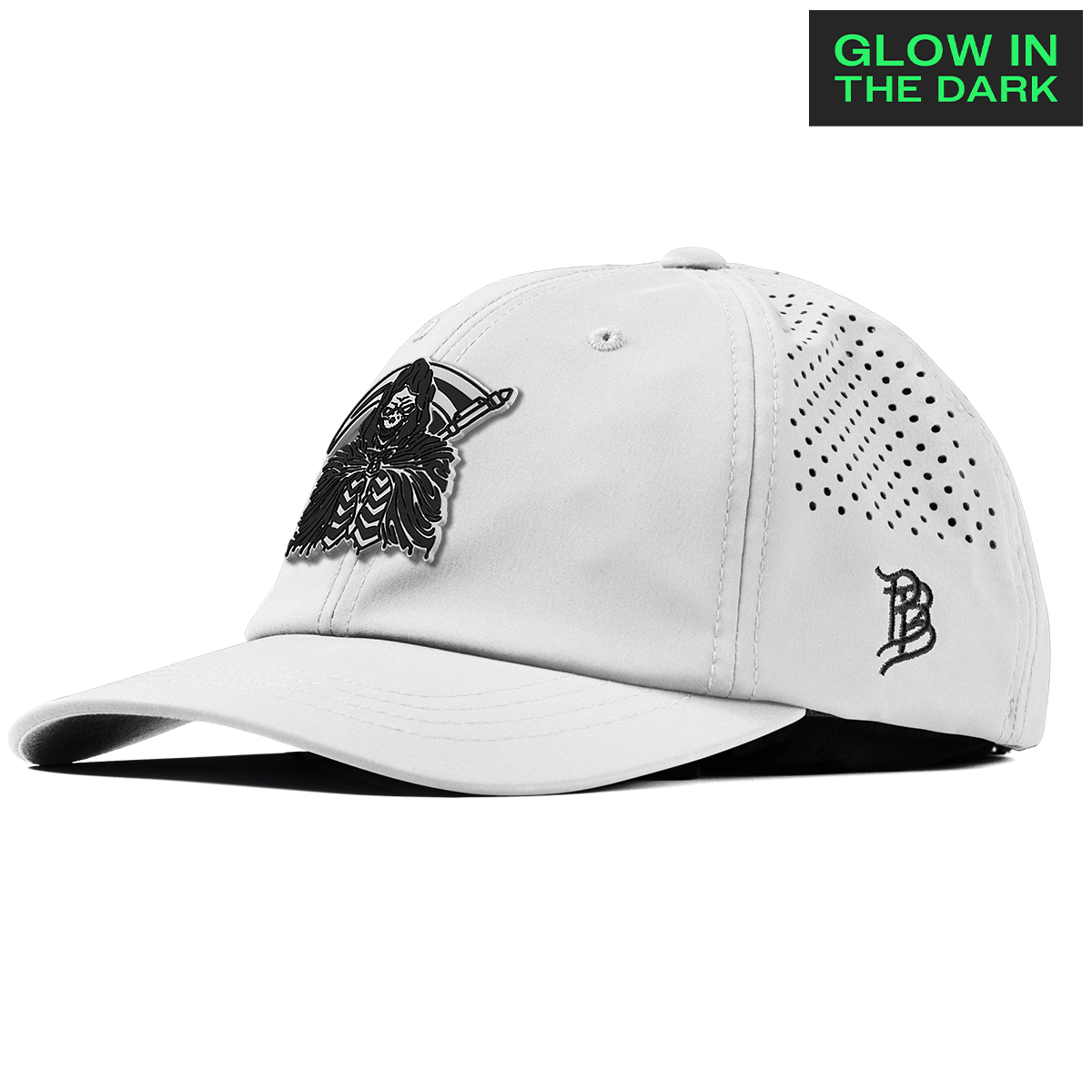 Grim Reaper Glow Performance Dad Hat White