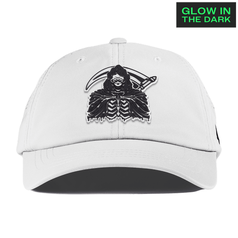 Grim Reaper Glow Performance Dad Hat White