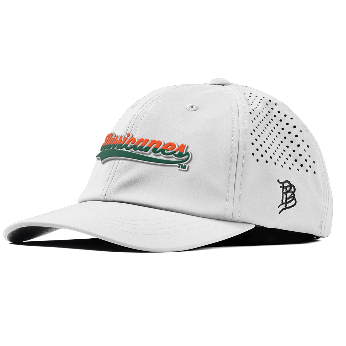 University of Miami "Hurricanes Script" Performance Dad Hat White