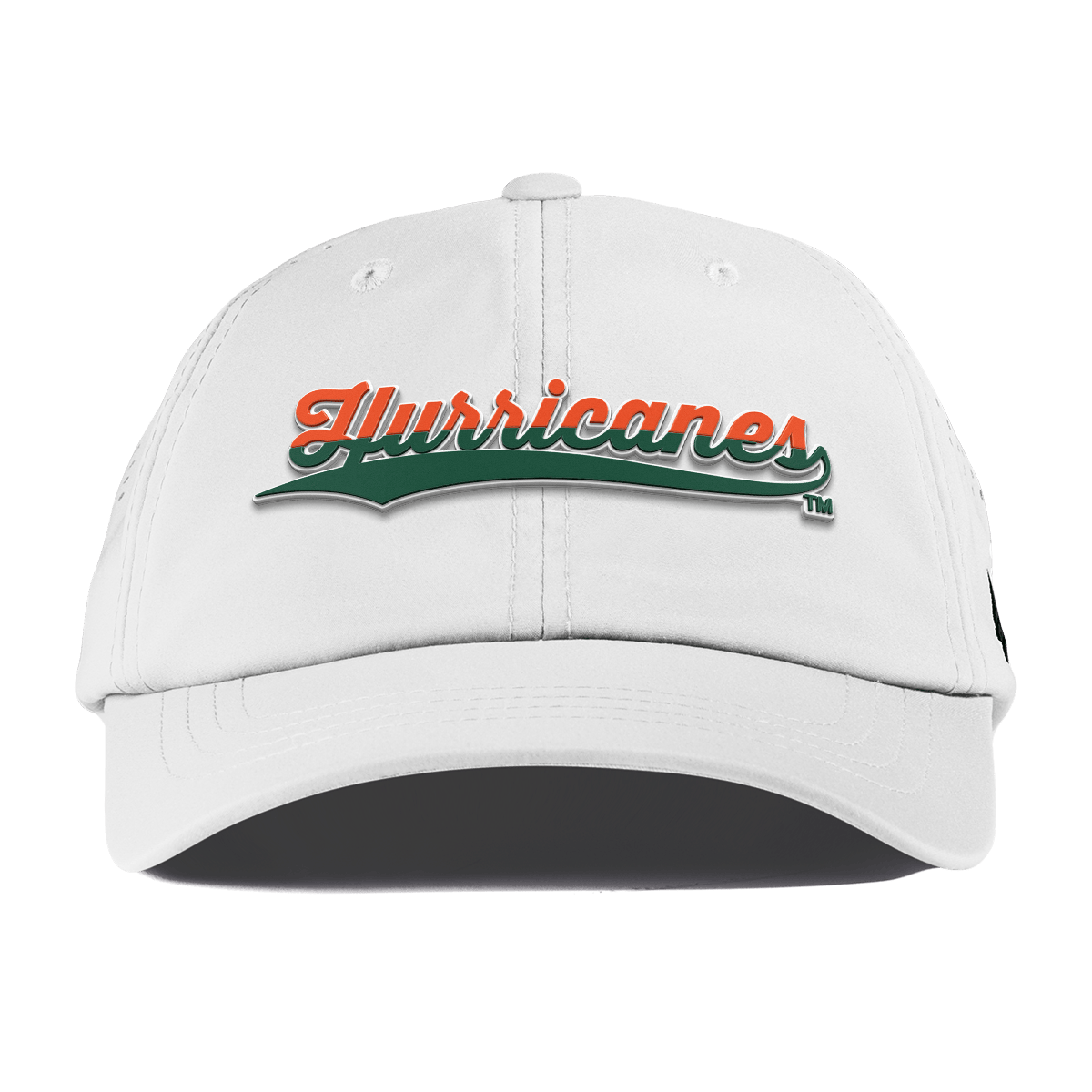 University of Miami "Hurricanes Script" Performance Dad Hat White