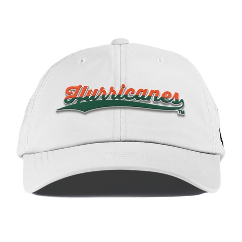 University of Miami "Hurricanes Script" Performance Dad Hat White