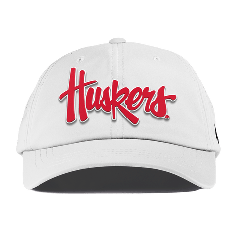 University of Nebraska "Huskers Script" Performance Dad Hat White