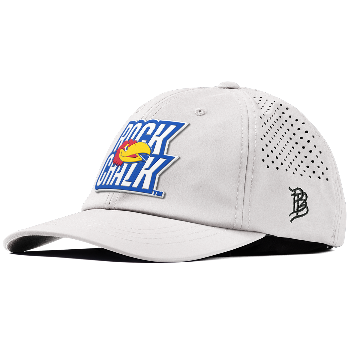 University of Kansas "Kansas Rock Chalk Block" Performance Dad Hat White
