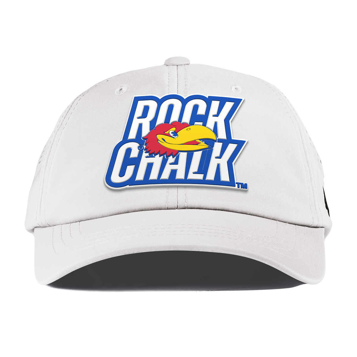 University of Kansas "Kansas Rock Chalk Block" Performance Dad Hat White
