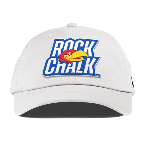 University of Kansas "Kansas Rock Chalk Block" Performance Dad Hat White
