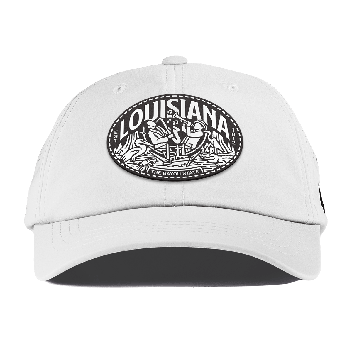 Louisiana Traveler Performance Dad Hat White
