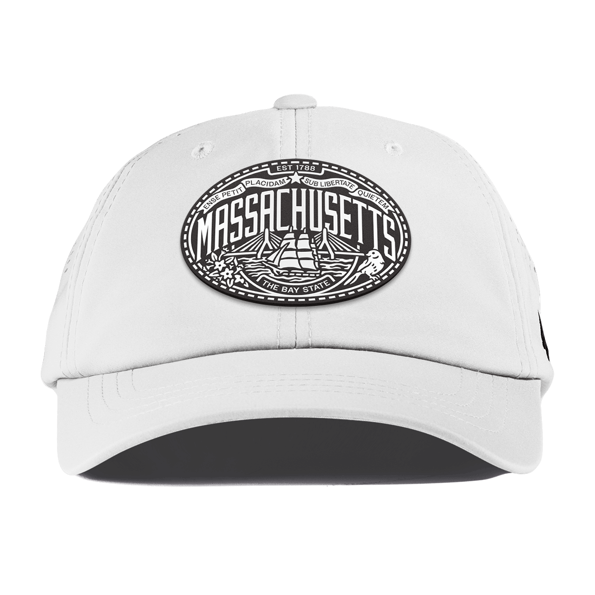 Massachusetts Traveler Performance Dad Hat White