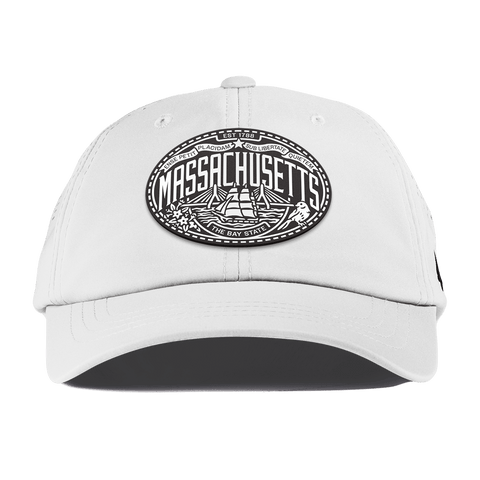 Massachusetts Traveler Performance Dad Hat White
