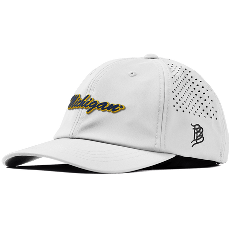 University of Michigan "Michigan Script" Performance Dad Hat White