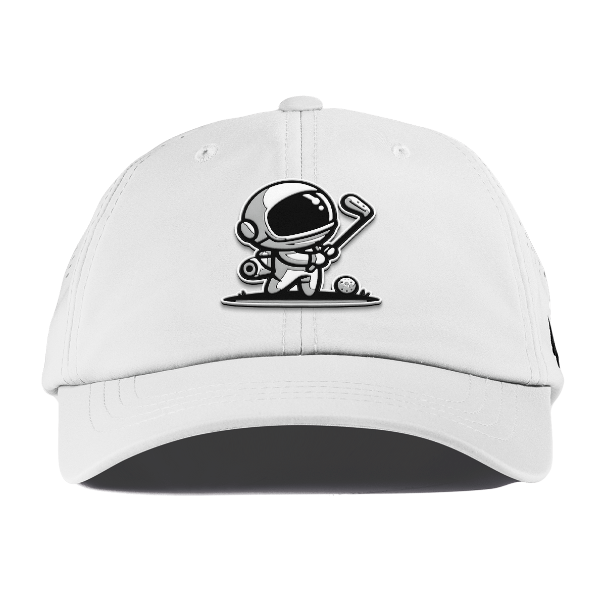 Moon Shot Performance Dad Hat White