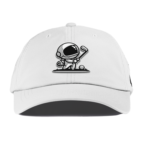 Moon Shot Performance Dad Hat White