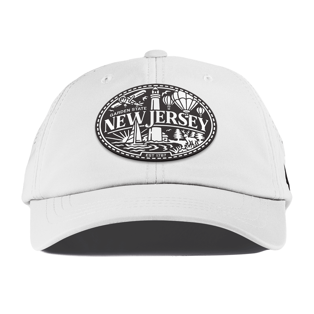 New Jersey Traveler Performance Dad Hat White