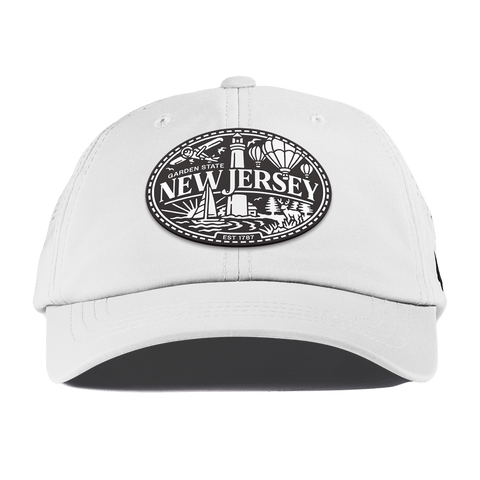 New Jersey Traveler Performance Dad Hat White