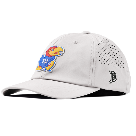 University of Kansas "Rock Chalk Jayhawk" Performance Dad Hat White