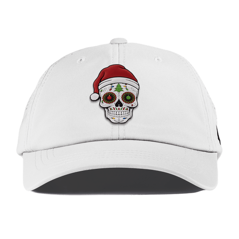 Santa Skull PVC Performance Dad Hat White
