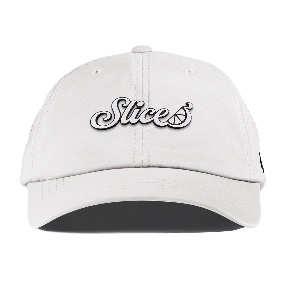 Sliced Script Performance Dad Hat White