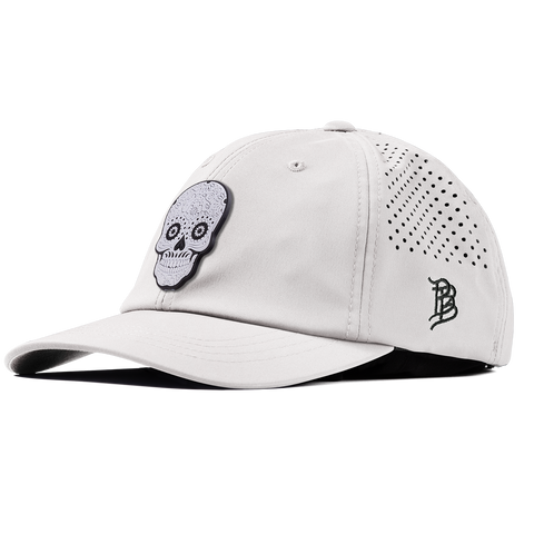 Sugar Skull PVC Performance Dad Hat White