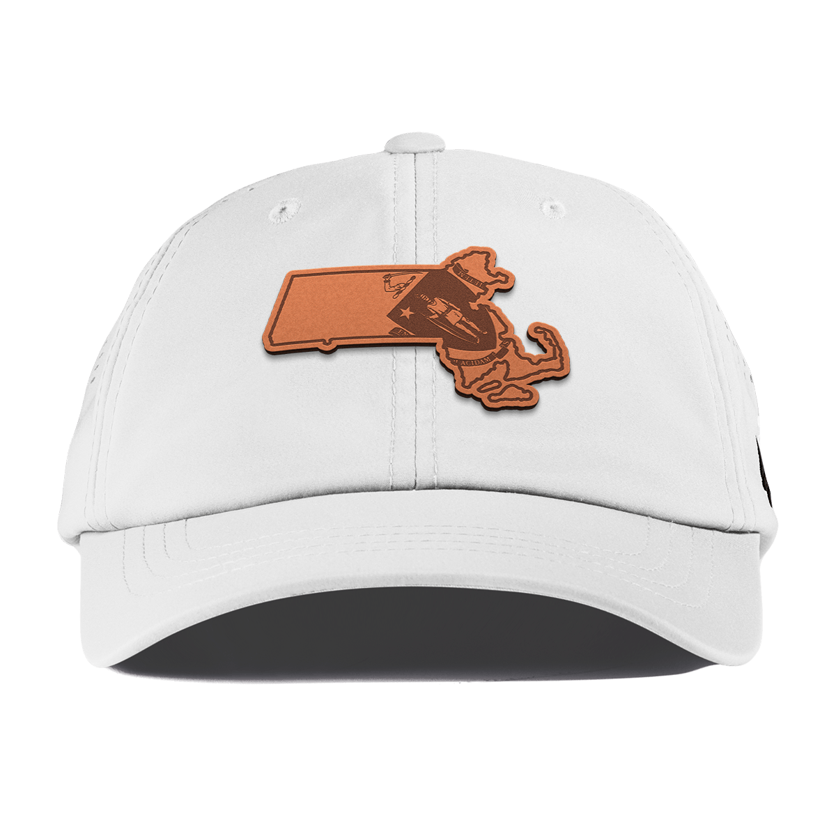 Massachusetts 6 Performance Dad Hat White
