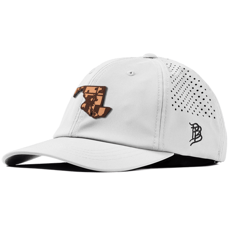 Maryland 7 Performance Dad Hat White