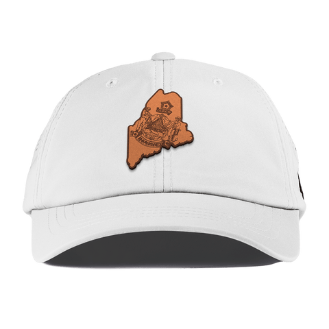 Maine 23 Performance Dad Hat White