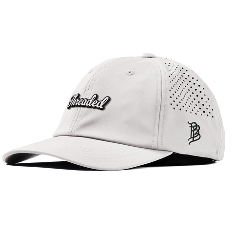 Threaded Script Performance Dad Hat White