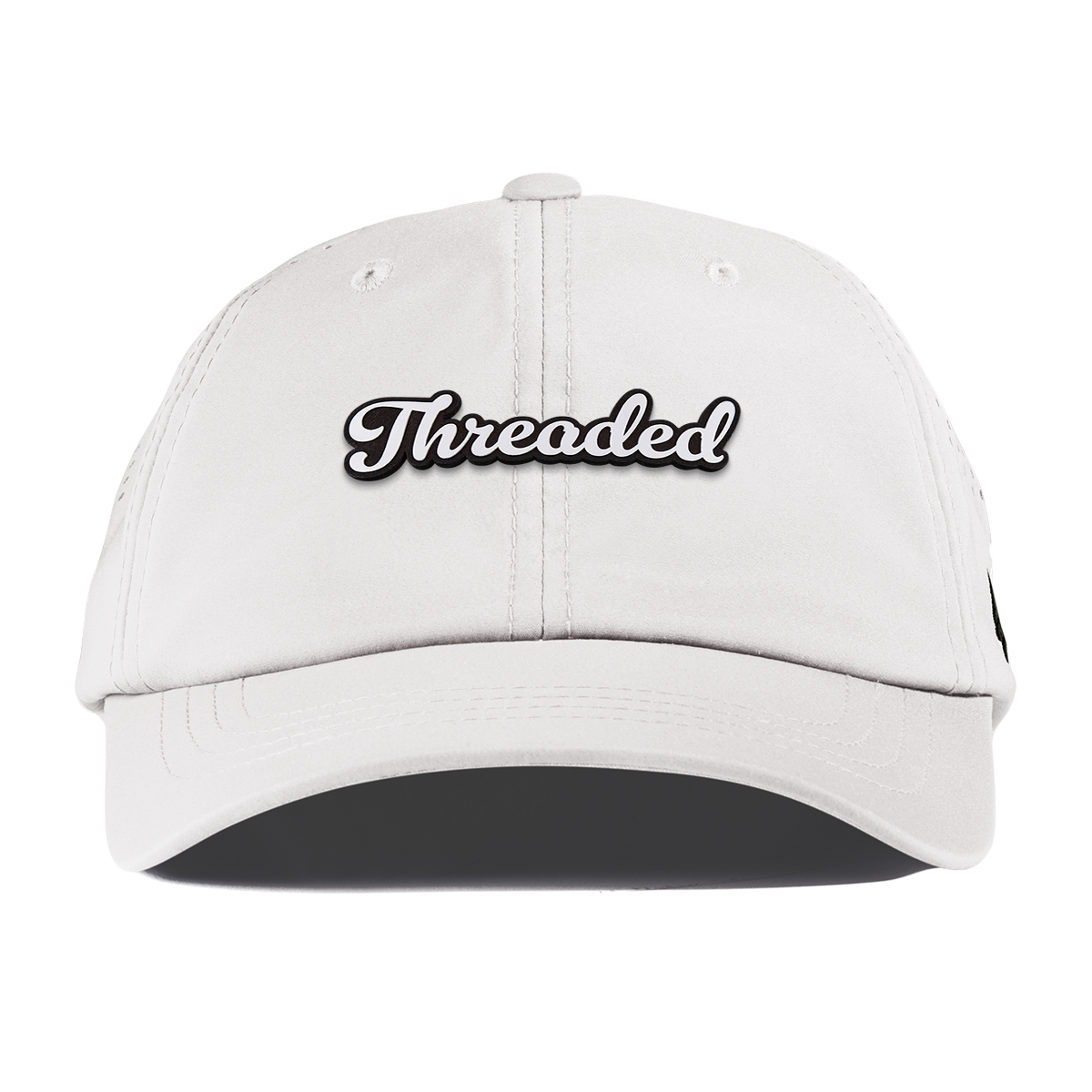 Threaded Script Performance Dad Hat White