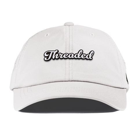 Threaded Script Performance Dad Hat White