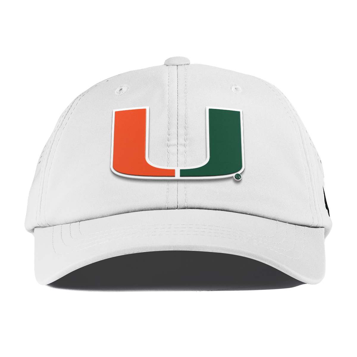 University of Miami "Miami Team Logo" Performance Dad Hat White
