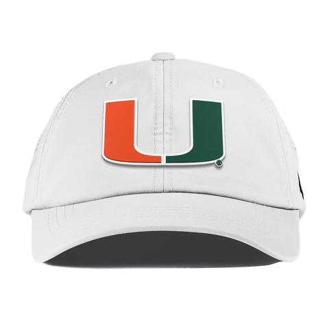 University of Miami "Miami Team Logo" Performance Dad Hat White