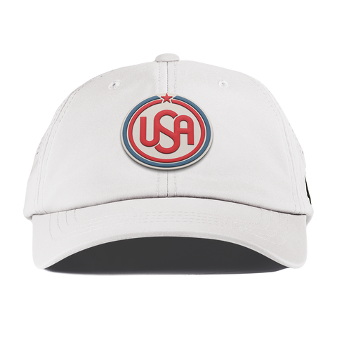 USA Icon Performance Dad Hat White