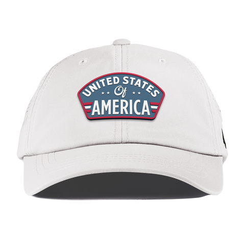 United States of America Badge Performance Dad Hat White