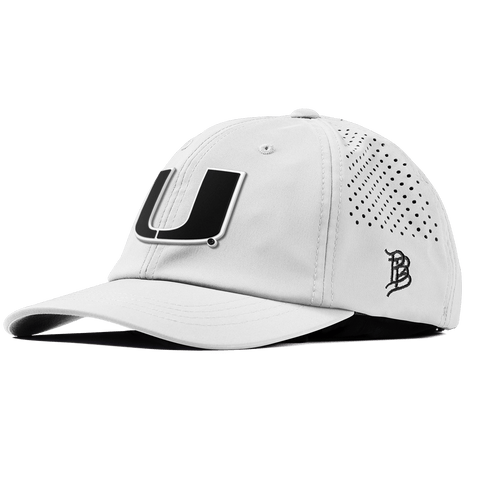 University of Miami "Vintage Miami Team Logo" Performance Dad Hat White