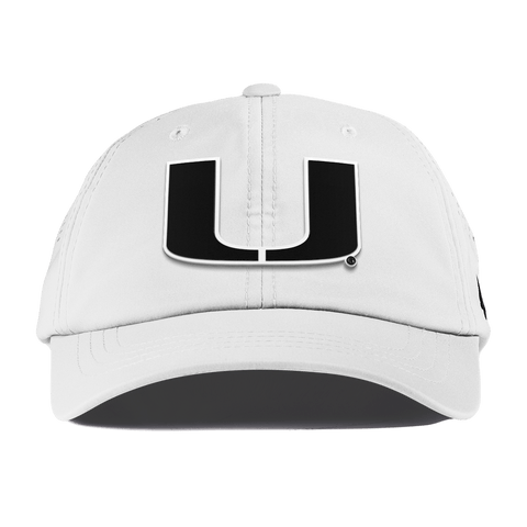 University of Miami "Vintage Miami Team Logo" Performance Dad Hat White