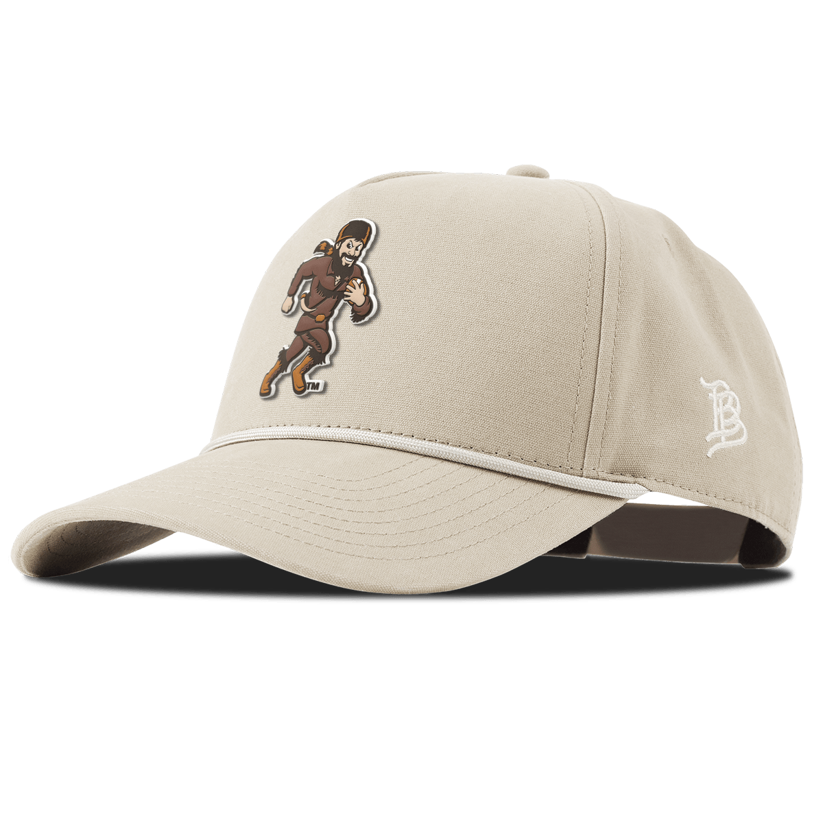 West Virginia University "WVU Mountaineer Football Logo" Curved Canvas 5 Panel Rope Beige
